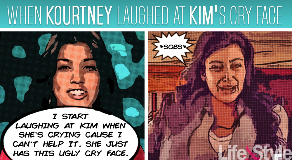 kourtney laughs at kim's cry face