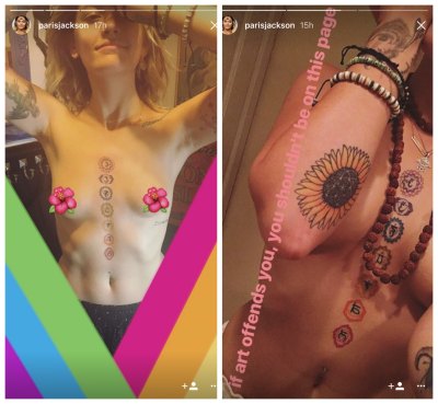 paris jackson topless tattoo (instagram)