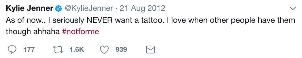 kylie jenner tattoo