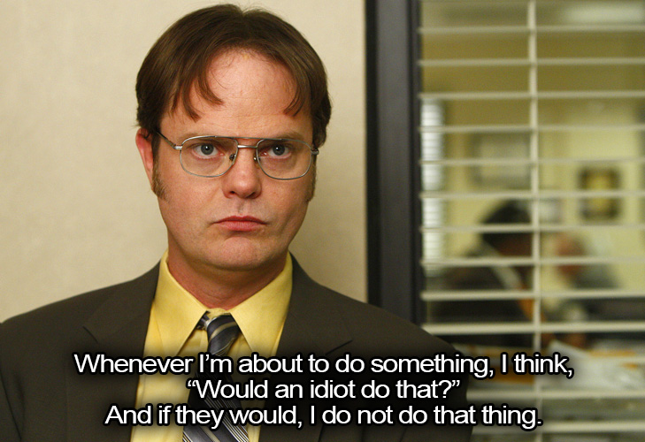 Would an Idiot Do That Dwight Schrute Quote From the Office 