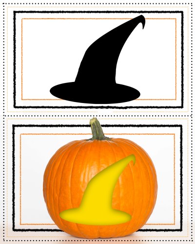 pumpkin stencil witch