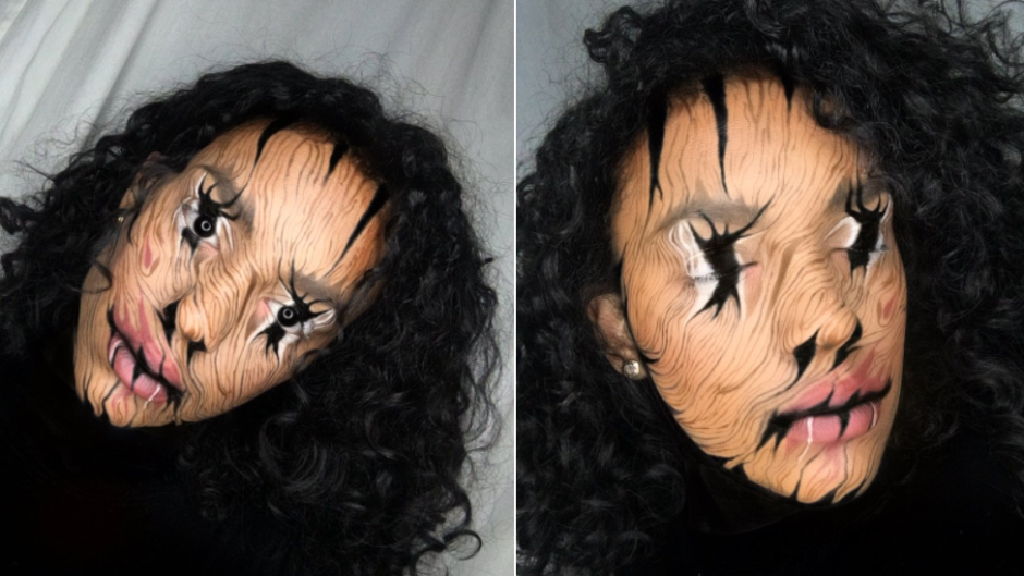 Distorted face makeup