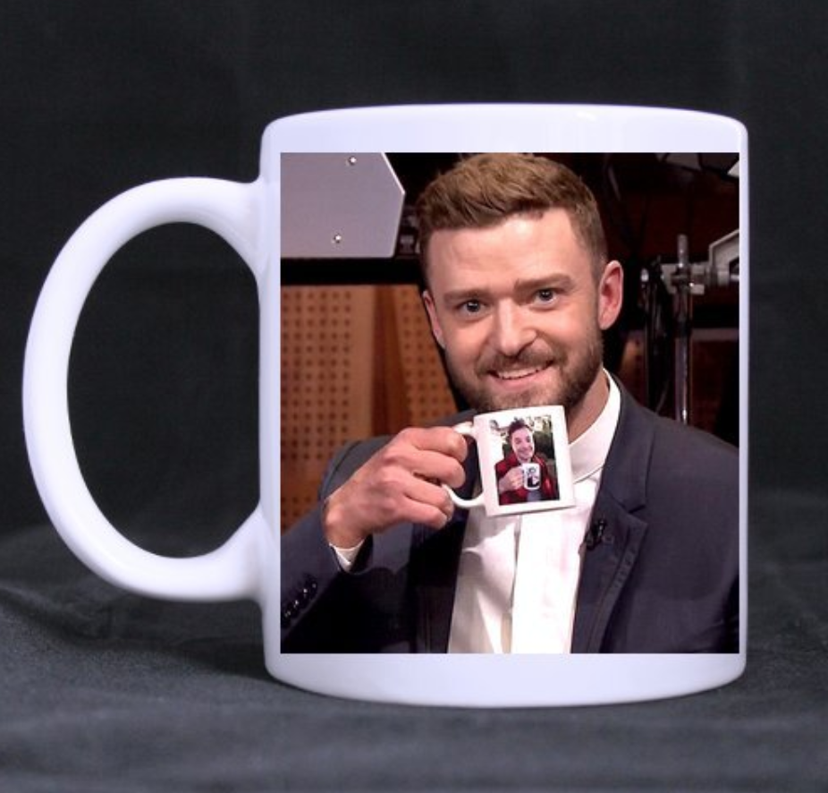 Justin Timberlake Jimmy Fallon Coffee Mug Ultimate Inception 11 oz Free Shipping 
