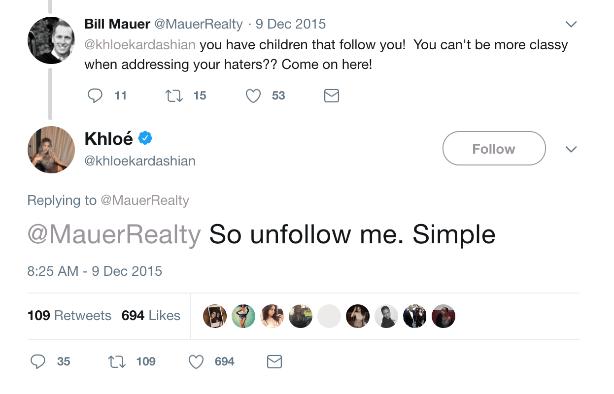 khlo&eacute; kardashian unfollow me