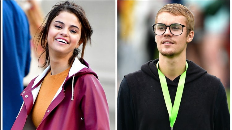 Side by side photos of Selena Gomez and Justin Bieber