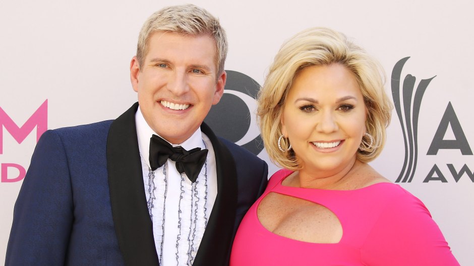 Todd Chrisley Wears Blue Tux With Wife Julie in Pink Dress