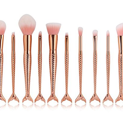 Mermaid makeup brushes set