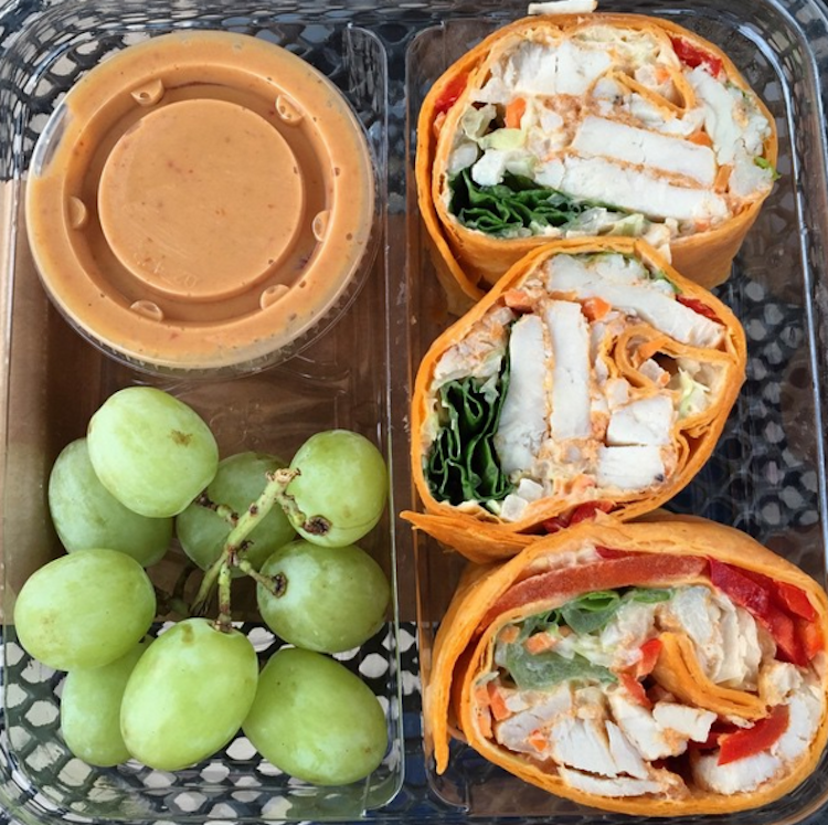 Thai style peanut chicken wrap
