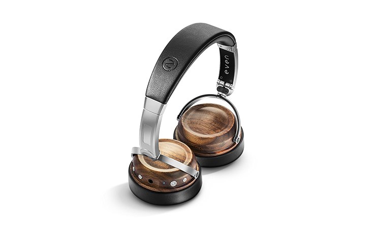 Walnut steel headphones