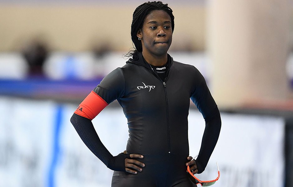Black speed skater