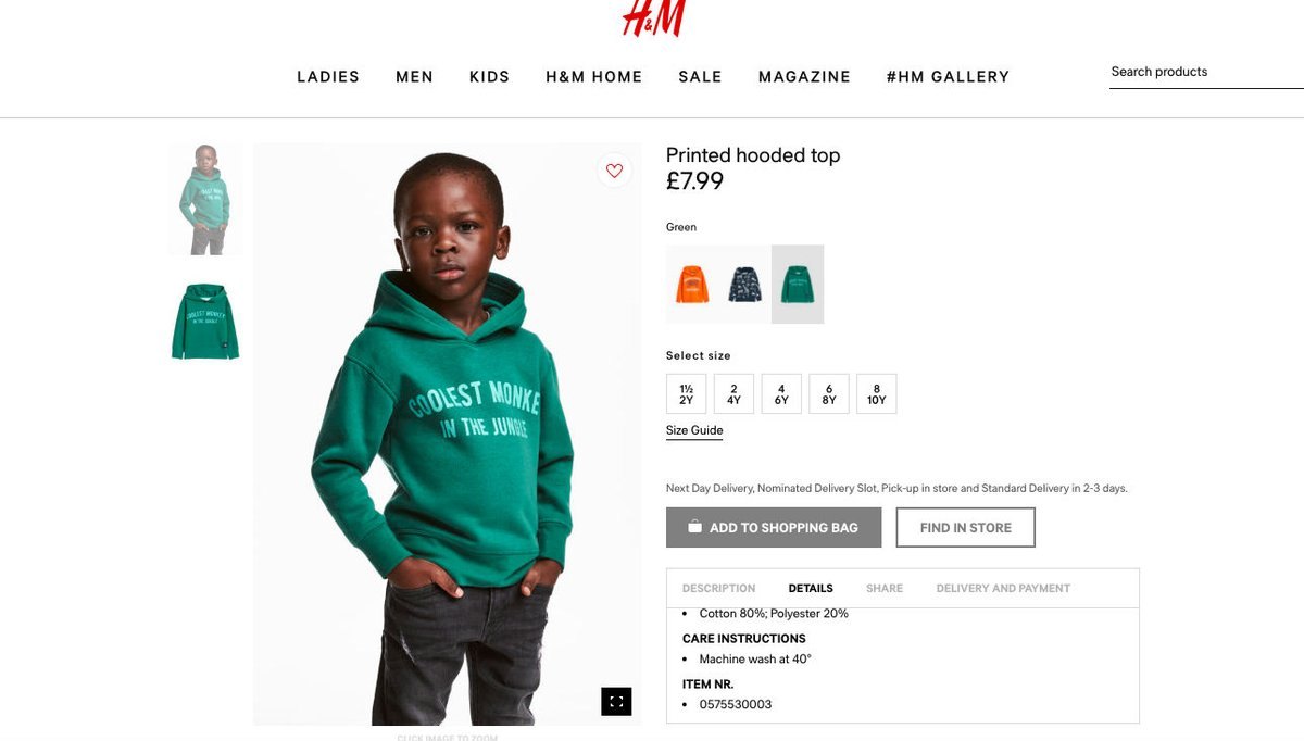 Hu0026M Monkey Hoodie Sparks Controversy After Being Labelled Racist