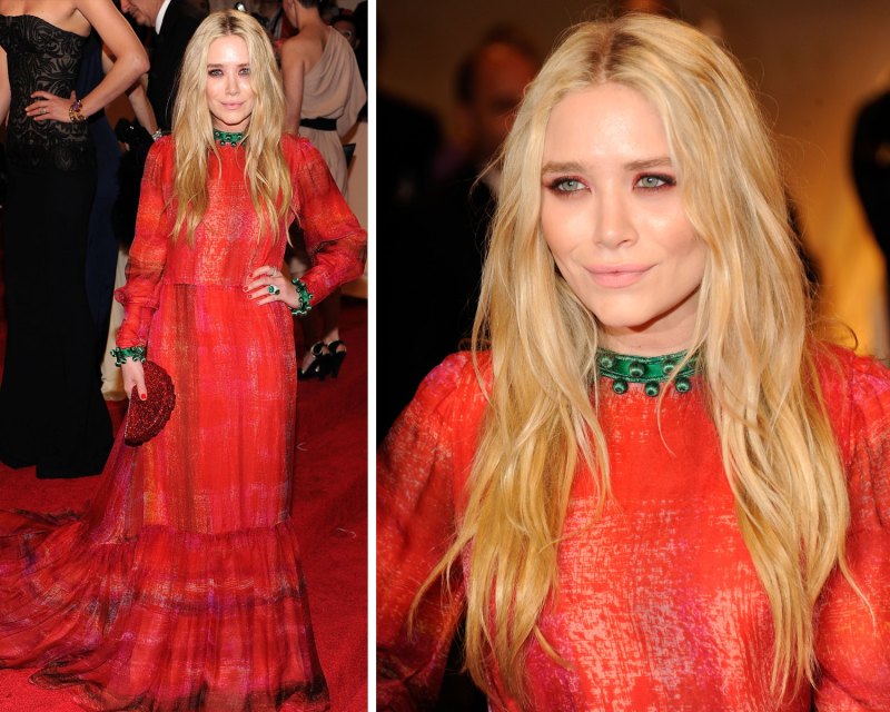Mary kate olsen red green gown
