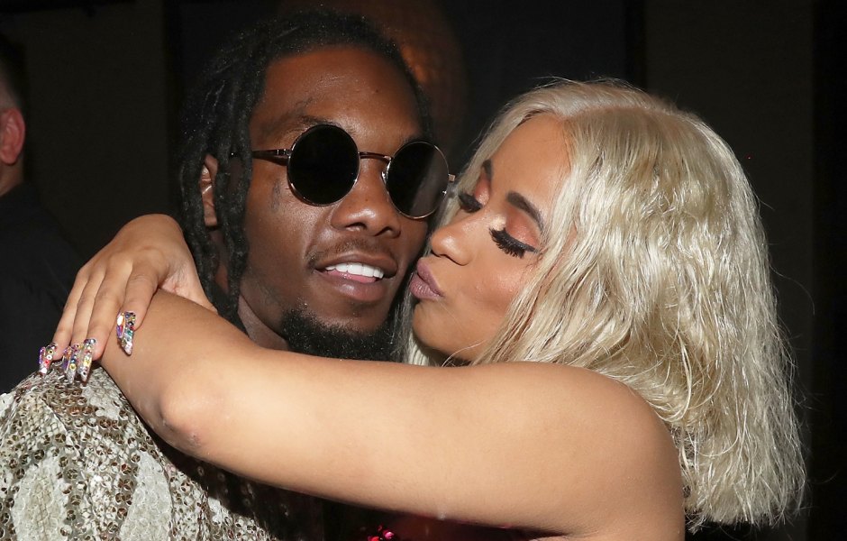 Cardi B kissing Offset