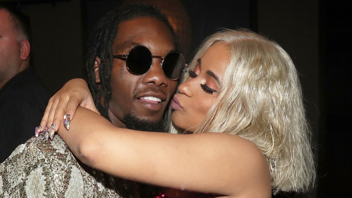 Cardi B kissing Offset