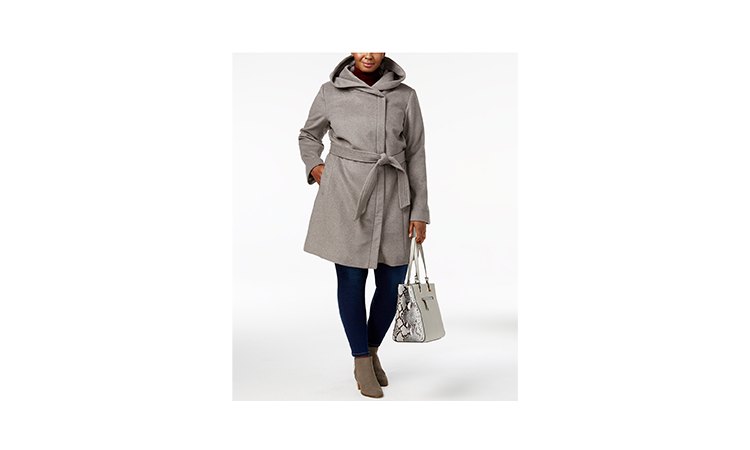 Belted coat plus size