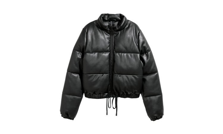 Faux leather jacket warm