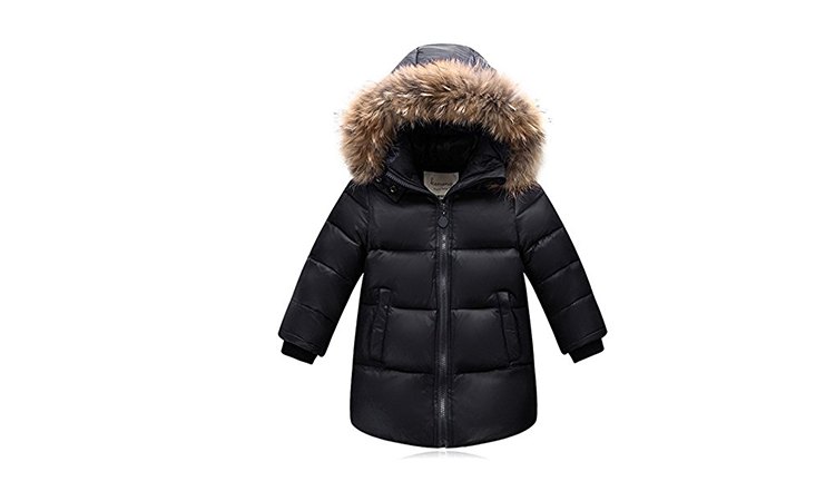 Kids unisex puffy coat faux fur