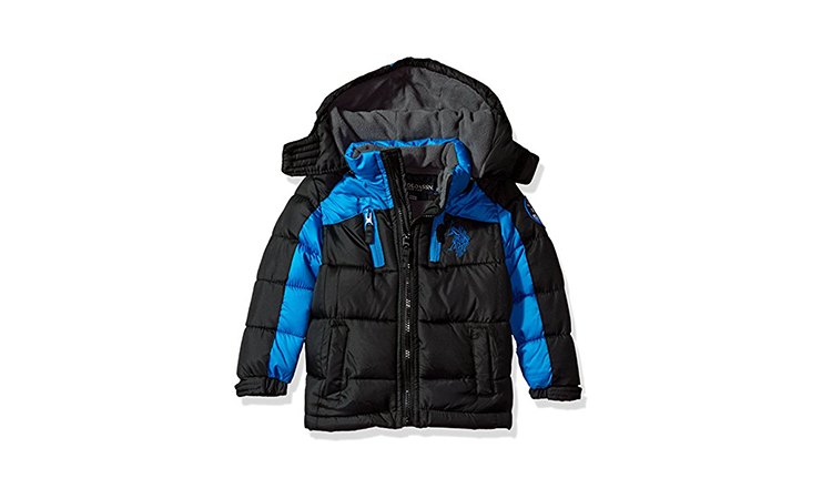 Kids winter coat black and blue
