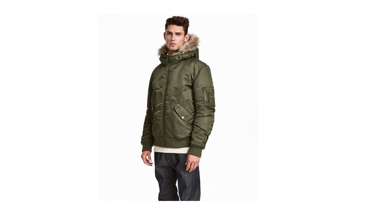 Mens hooded bomber jacket