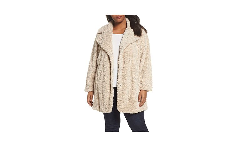 Plus faux fur jacket