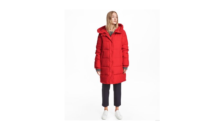 Red puffer coat womens