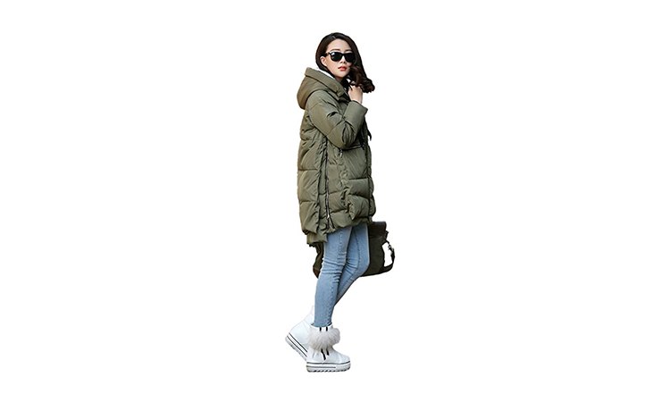 Thickened puffer coat green amazon