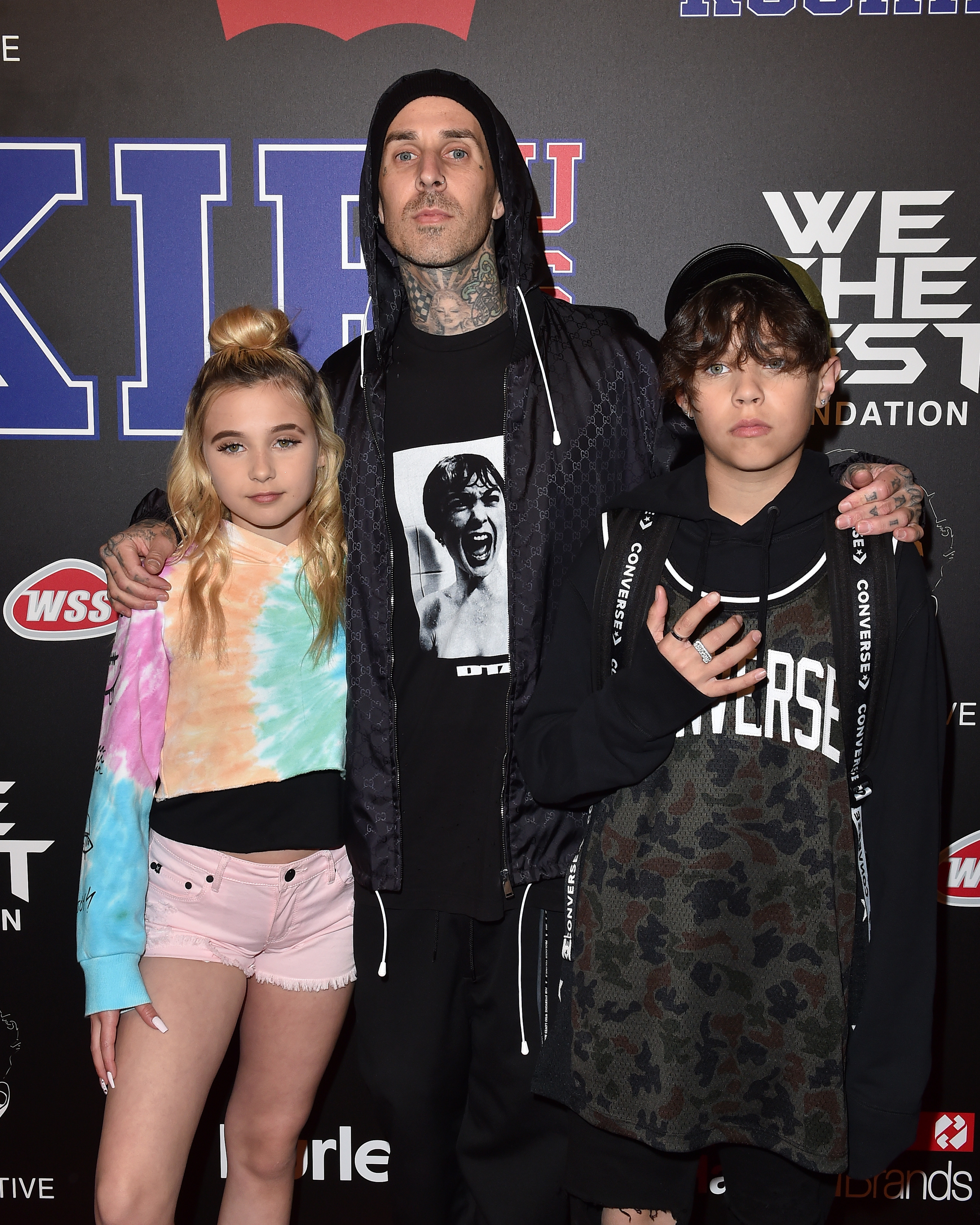 travis barker and kids, getty images travis barker and kids, getty images