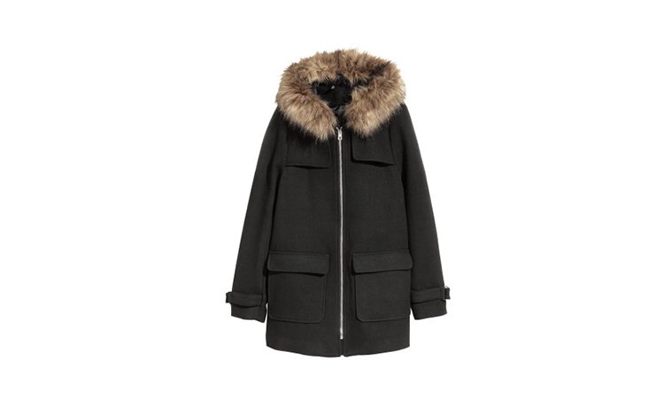 Womens duffel coat faux fur