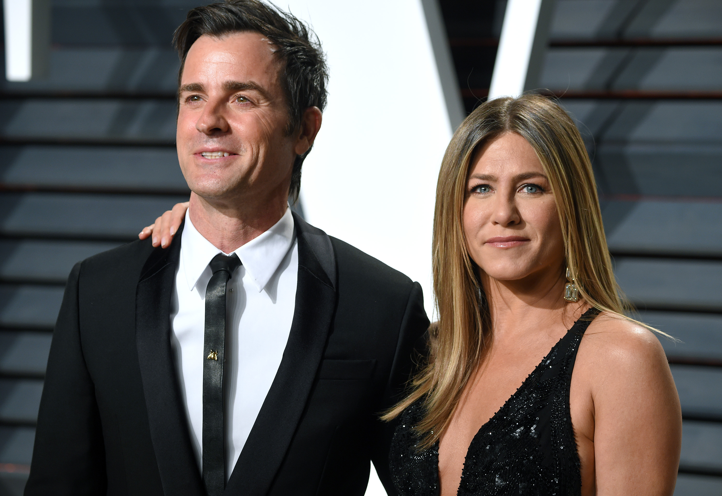 jennifer aniston justin theroux vf oscar party 