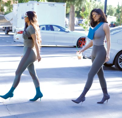 kim kardashian kylie jenner matching outfits splash