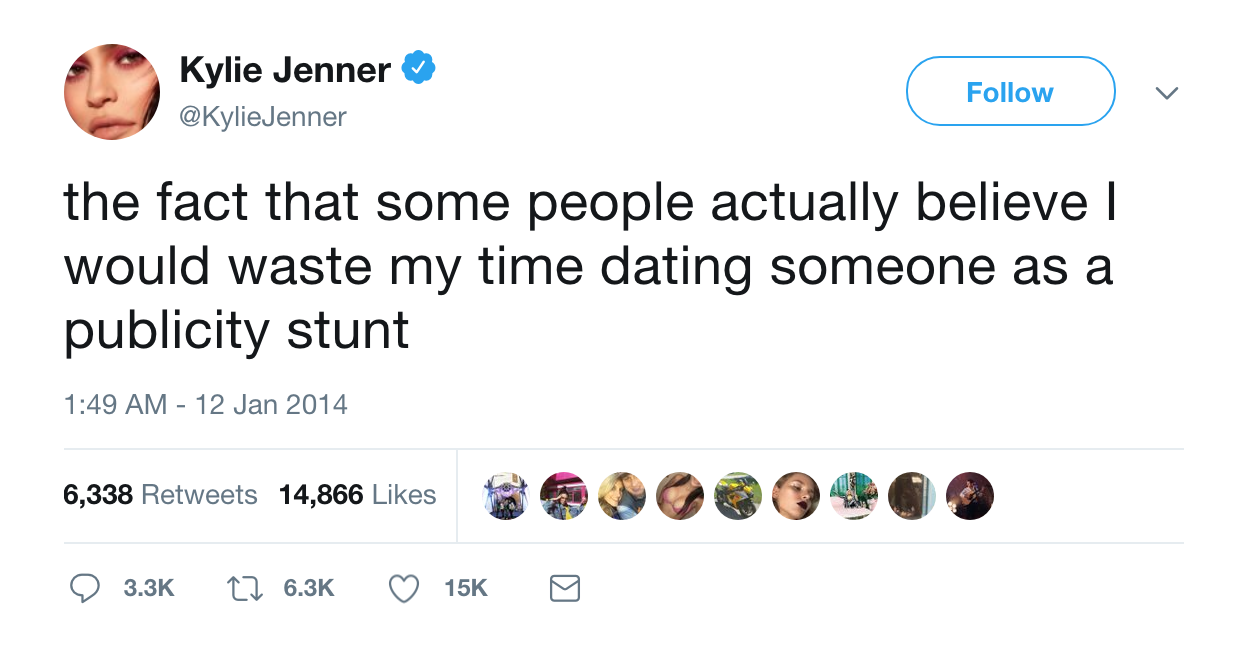 Kylie jenner fake dating tweet