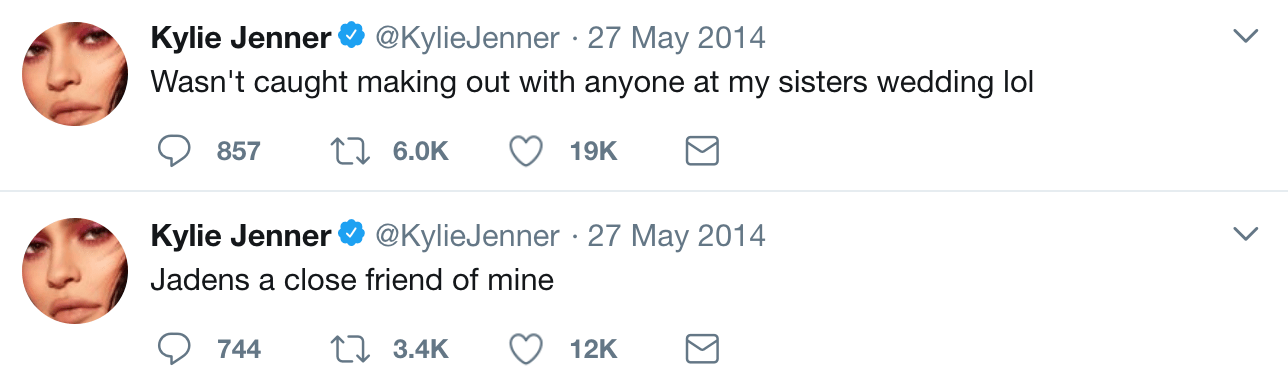 Kylie jenner kissing jaden smith tweet