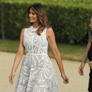 Melania trump sheer white dress teaser