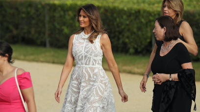 Melania trump sheer white dress teaser