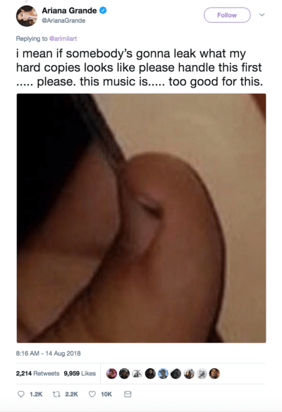 ariana grande tweeted, 