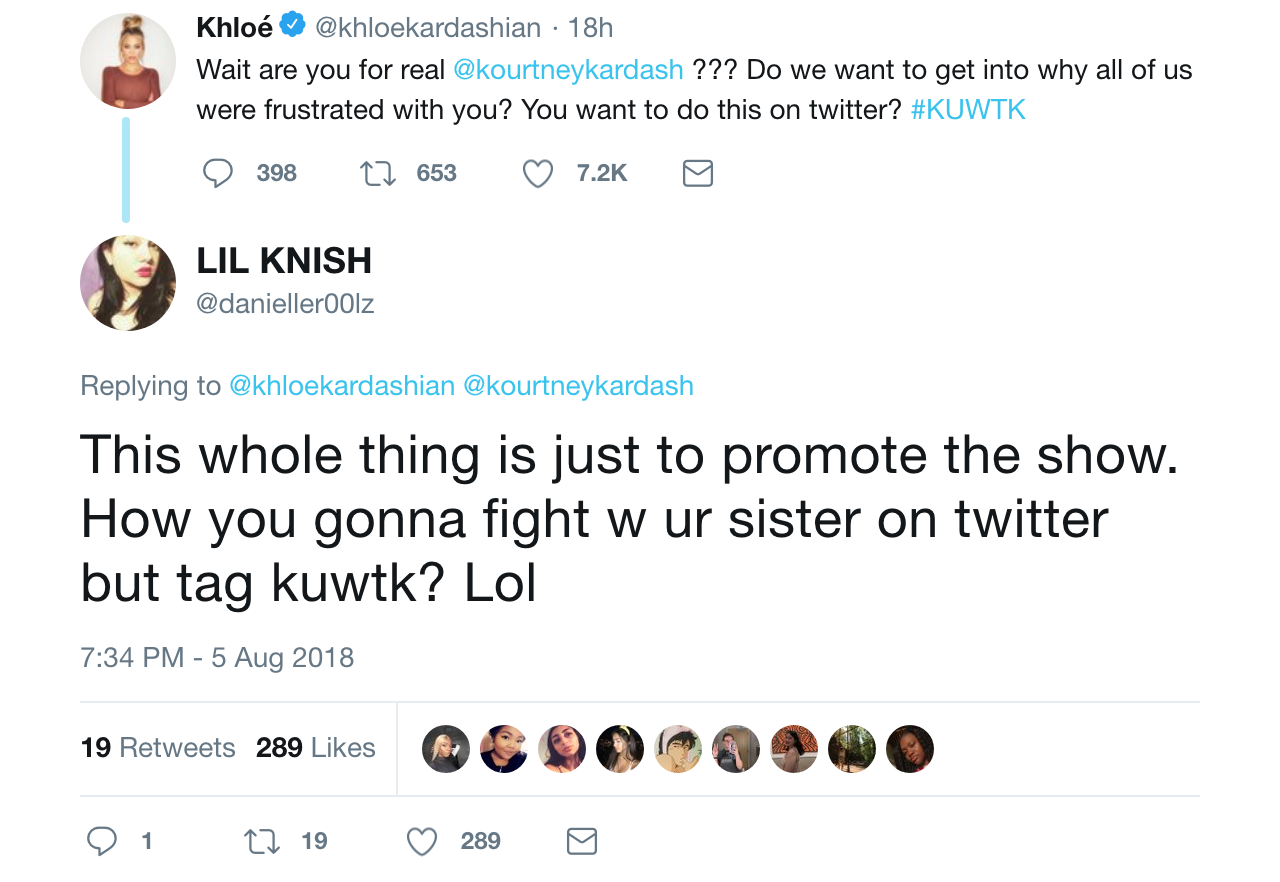 fan tweets at khlo&eacute; kardashian, 