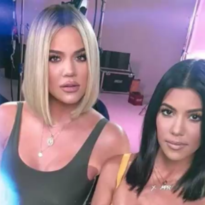 Kourtney Kardashian and Khloe Kardashian posing together