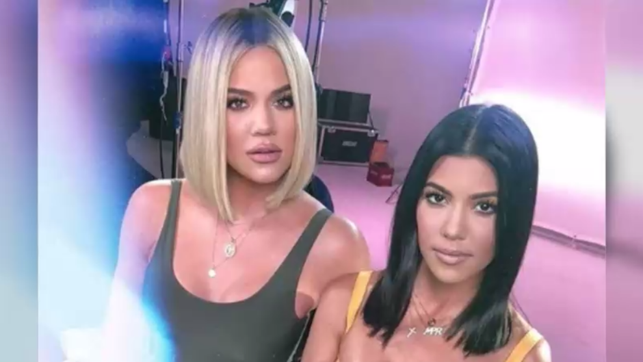 Kourtney Kardashian and Khloe Kardashian posing together