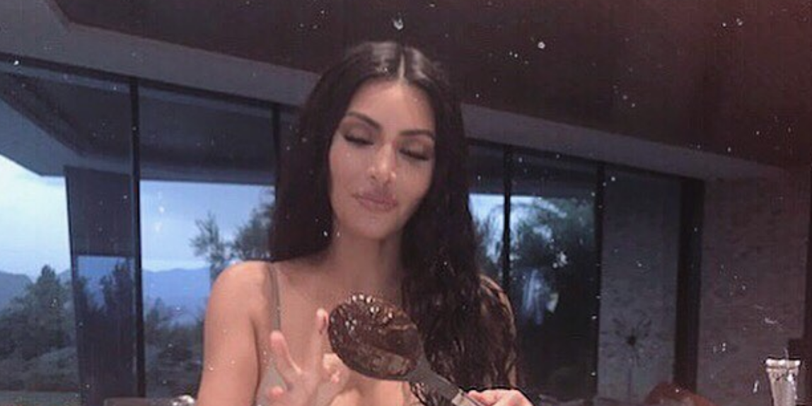 Kim kardashia baking underwear