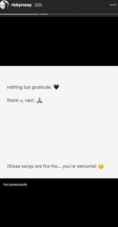 Ariana Grande's ex Ricky Alvarez response