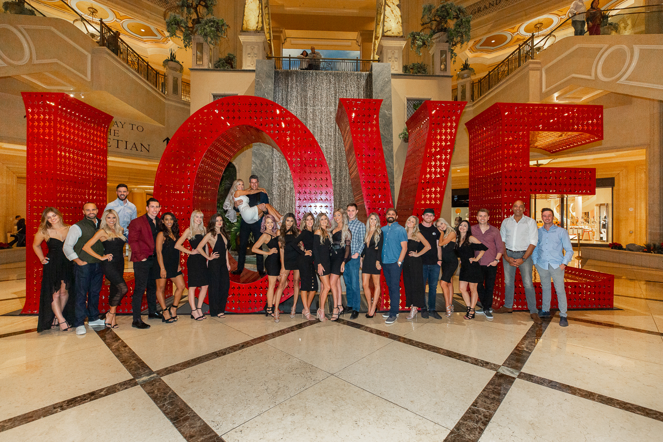 Arie Luyendyk Jr, Lauren Burnham and friends celebrate at The Venetian Resort Las Vegas