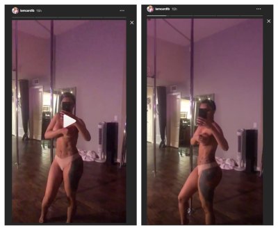 Cardi-B-Posing-Topless-In-The-Mirror-With-Abs
