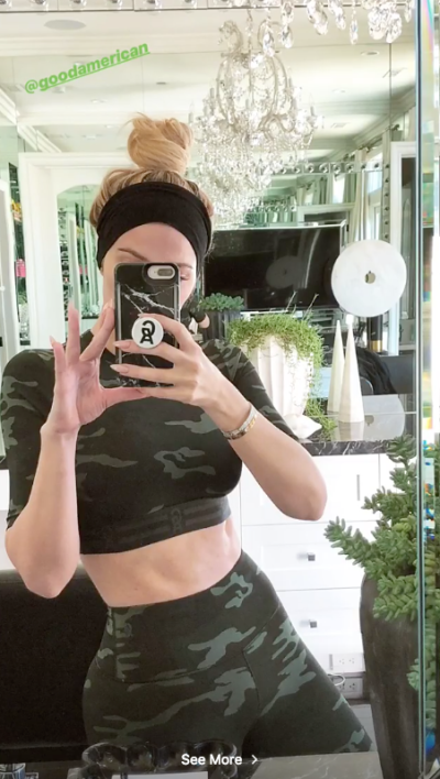Khloe Kardashian shows off post baby body Instagram