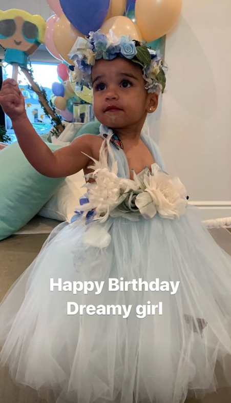 Dream Kardashian blue birthday dress tutu and flower crown