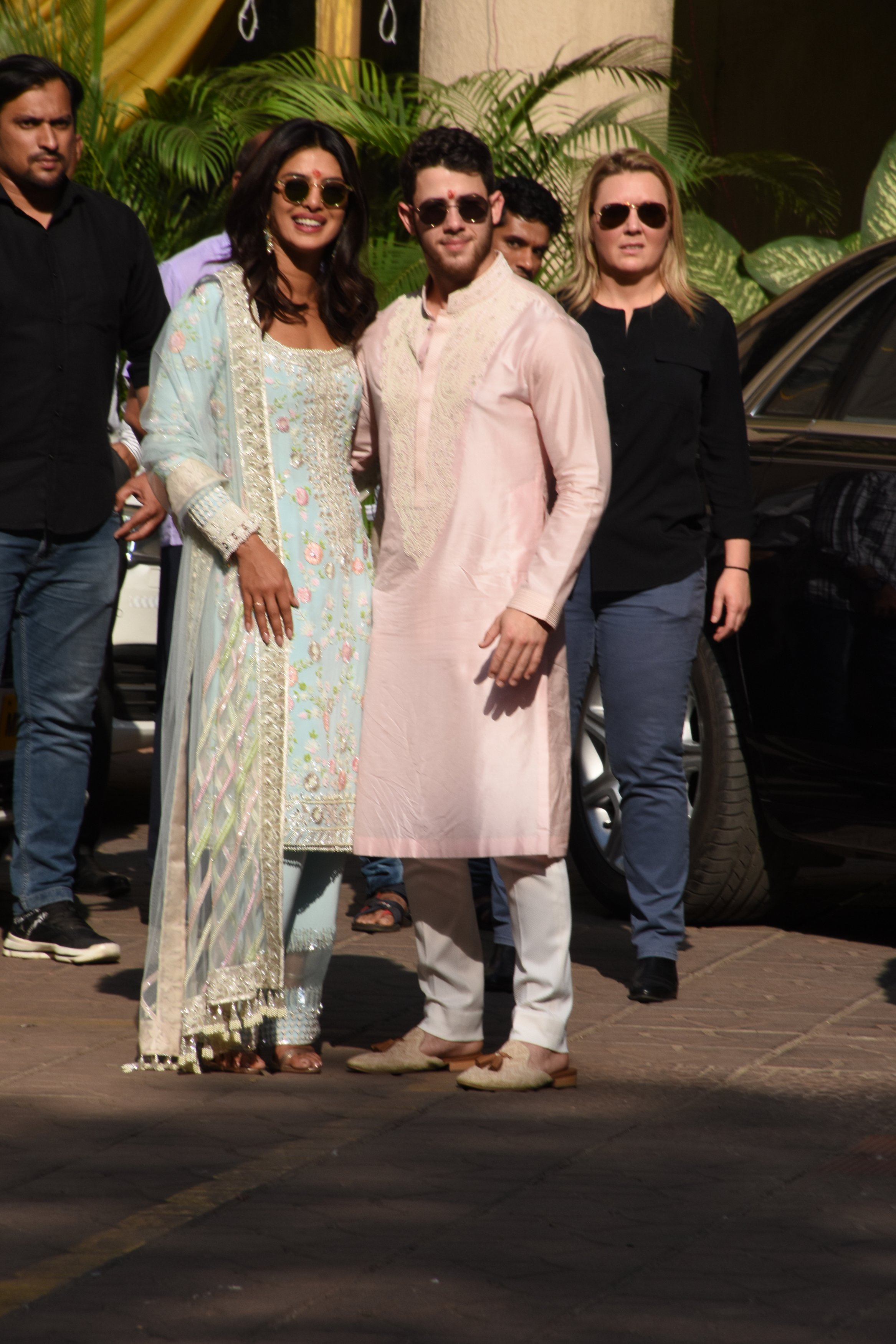 Nick Jonas and Priyanka Chopra at Puju Ceremony