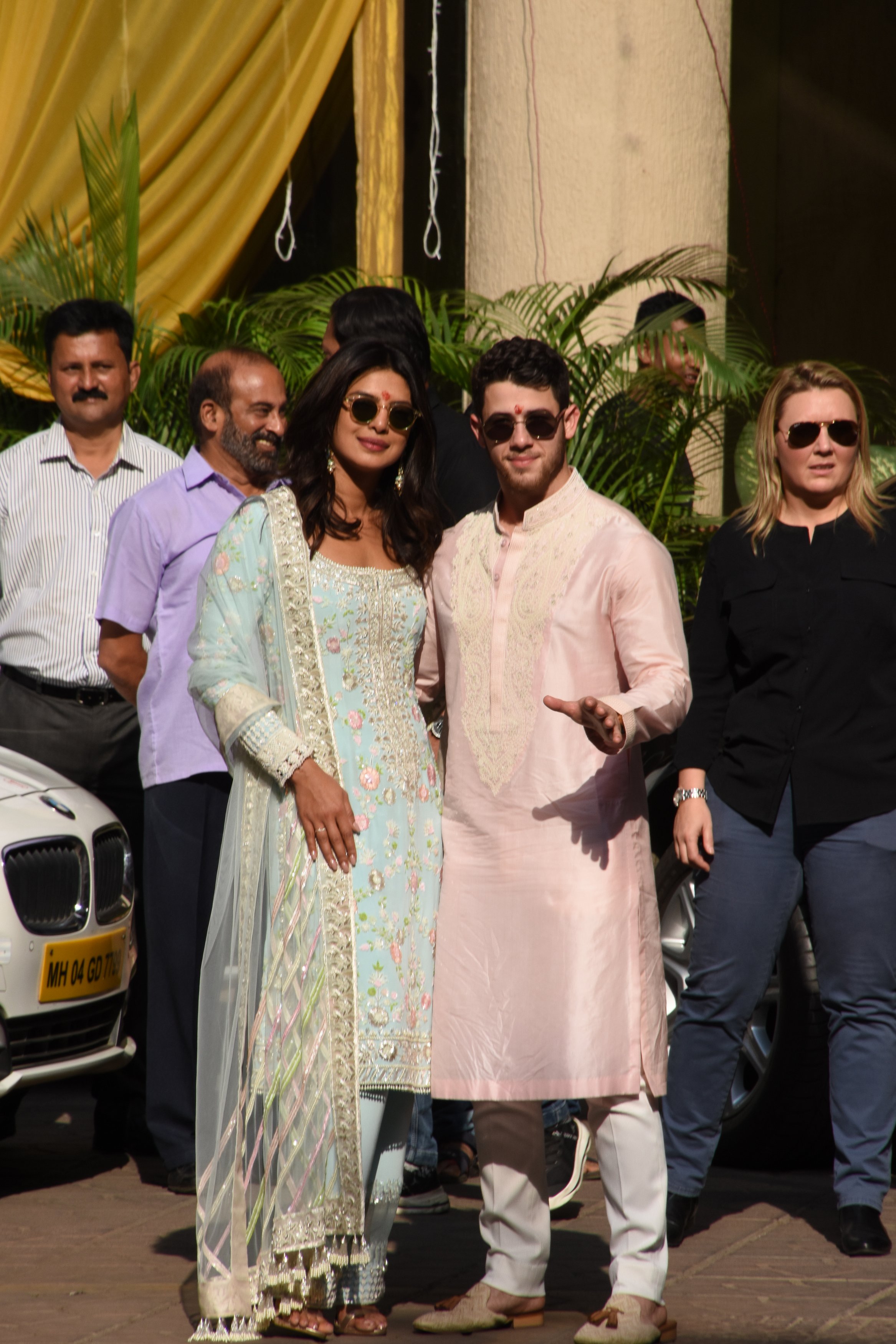 Nick Jonas and Priyanka Chopra at Puju Ceremony