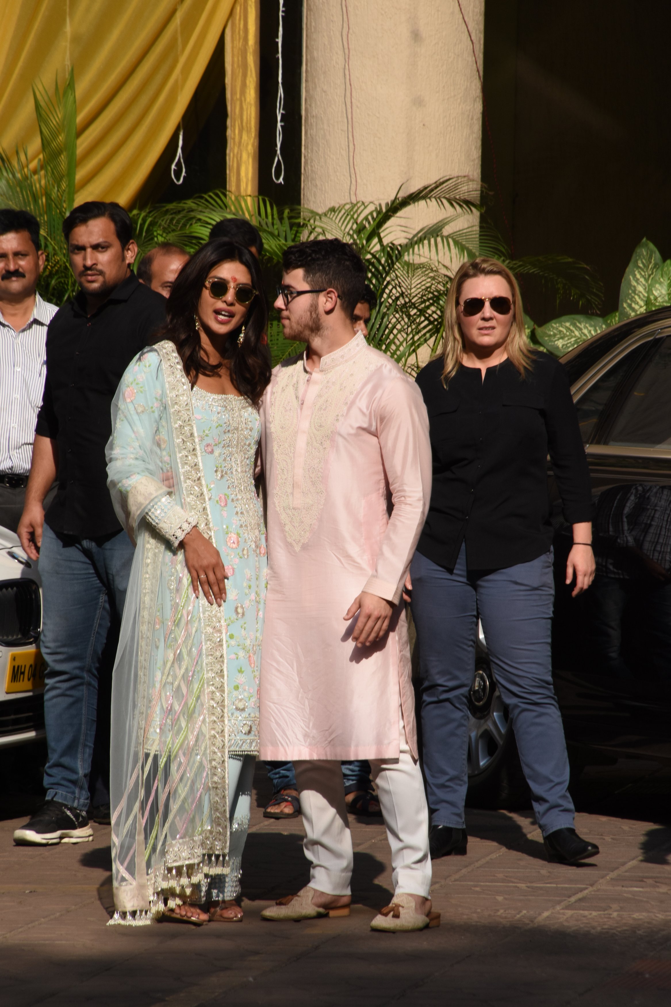 Nick Jonas and Priyanka Chopra at Puju Ceremony