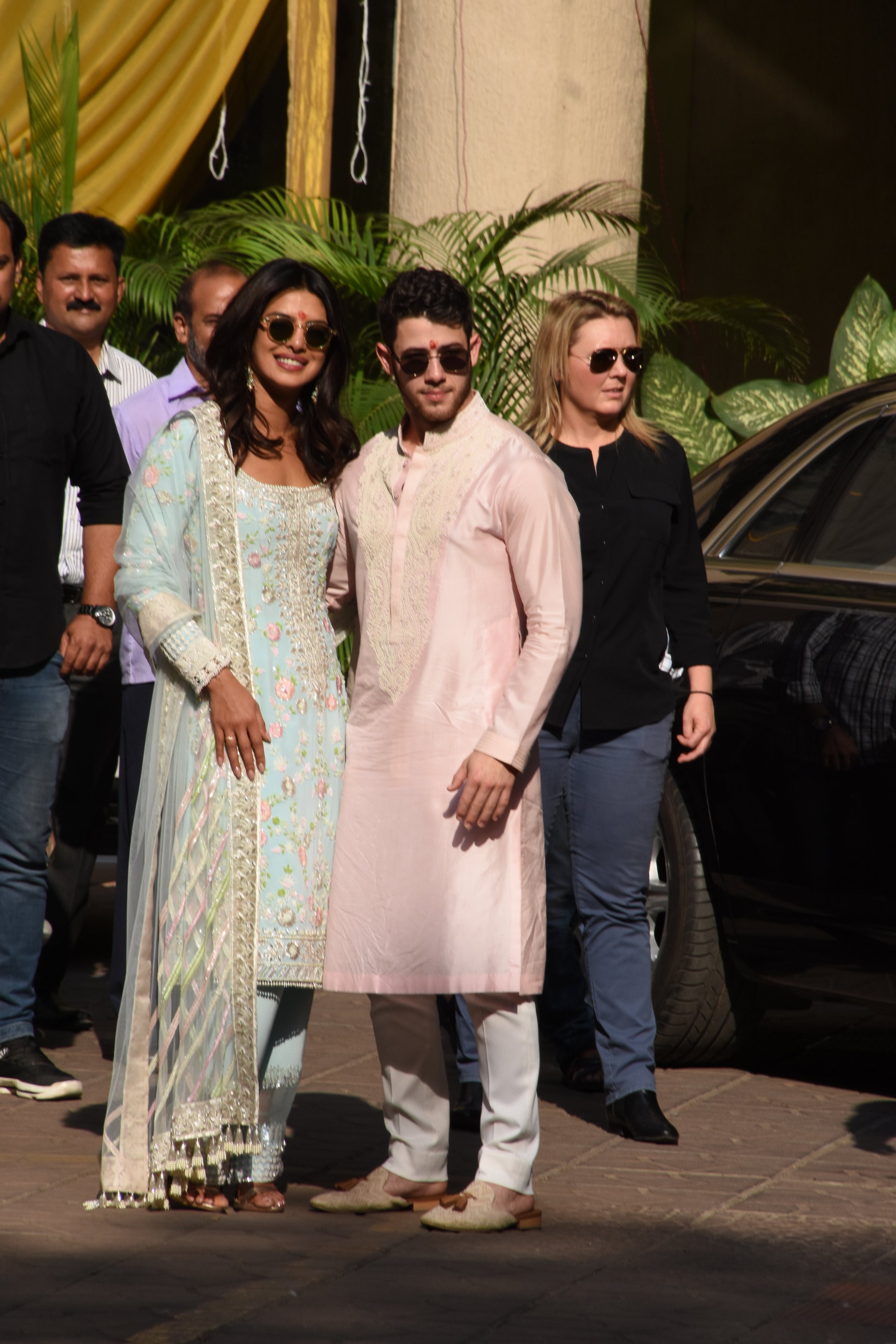 Nick Jonas and Priyanka Chopra at Puju Ceremony