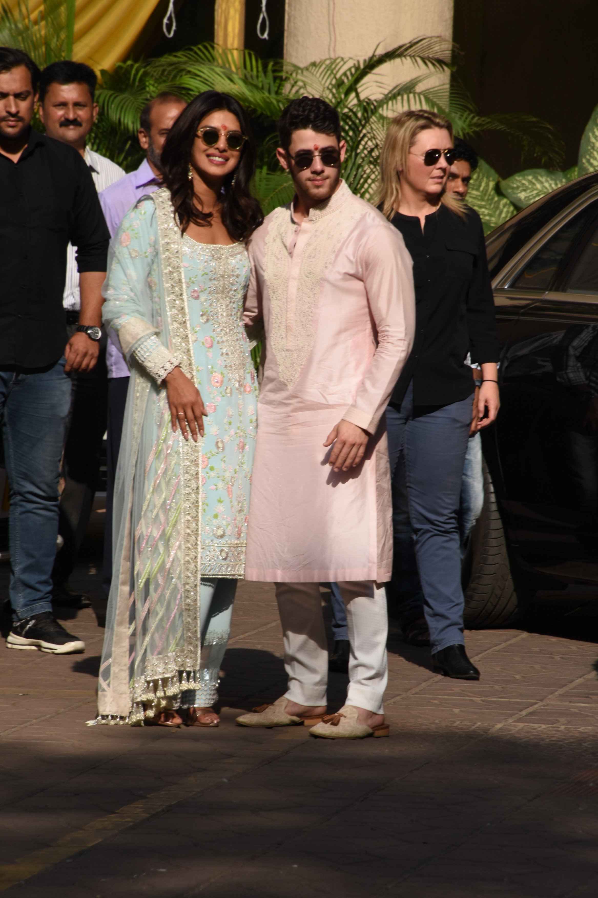 Nick Jonas and Priyanka Chopra at Puju Ceremony