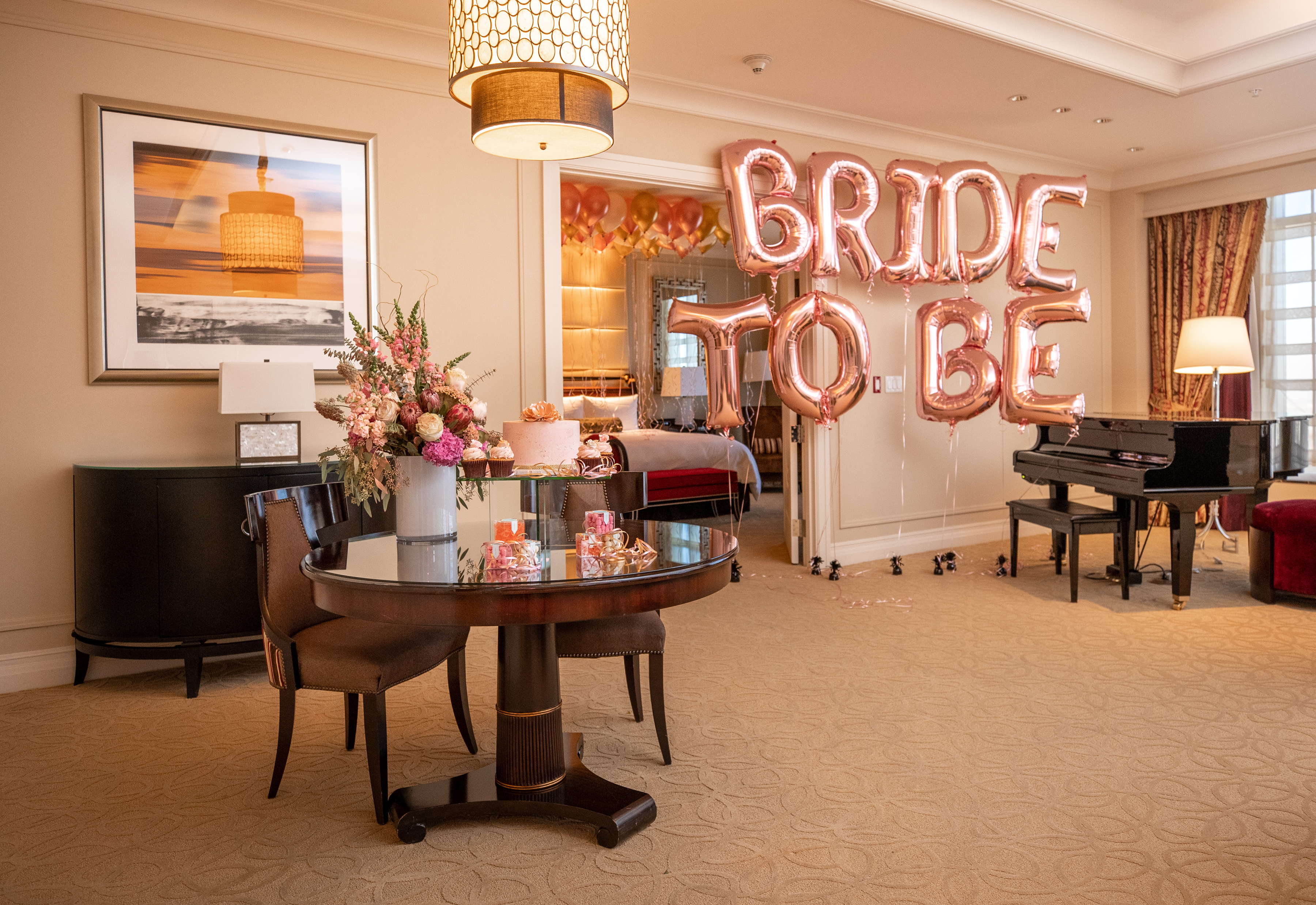 Suite setup at The Venetian Resort for Lauren Burnham